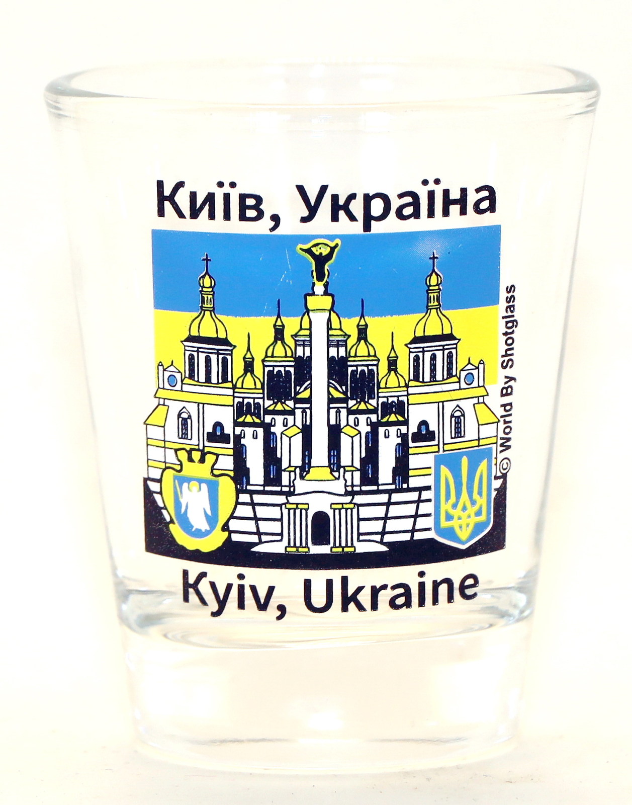 KYIV UKRAINE LANDMARKS AND ICONS COLLAGE SHOT GLASS