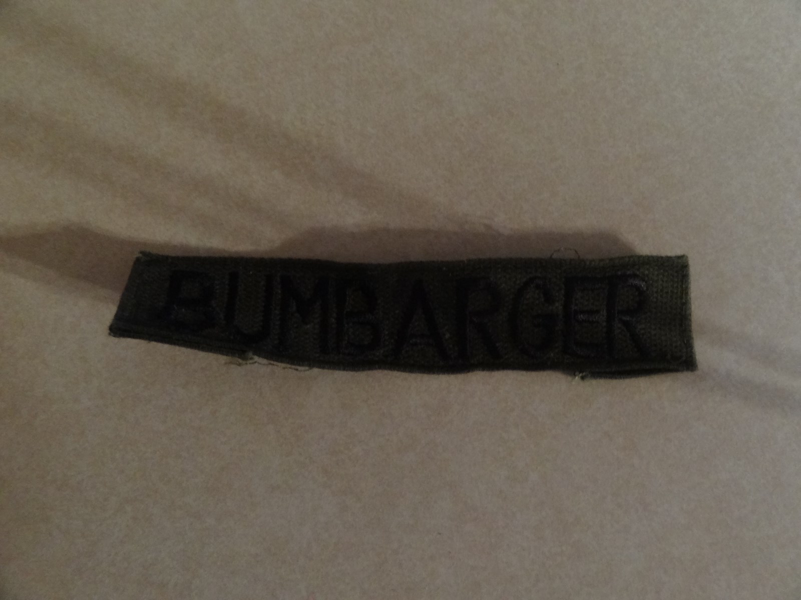 MILITARY PATCH US ARMY NAME TAPE TAG SEW ON FOR BDUS OLDER SUBDUED BAUMBARGER