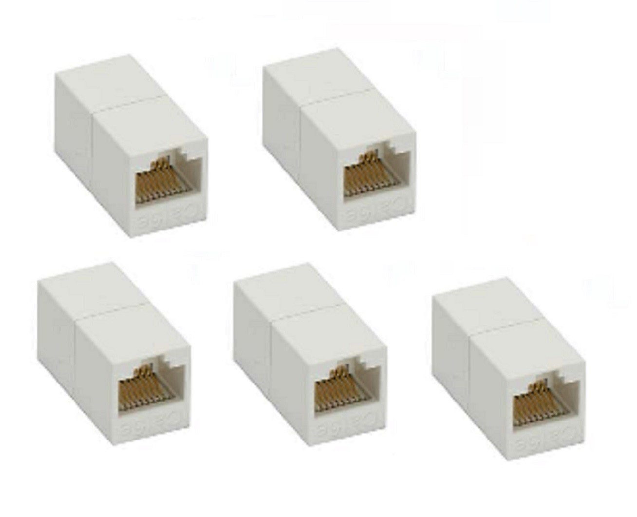 5pk CCTV Ethernet RJ45 InLine Coupler for Cat5e Ethernet Cable Extender Adapter