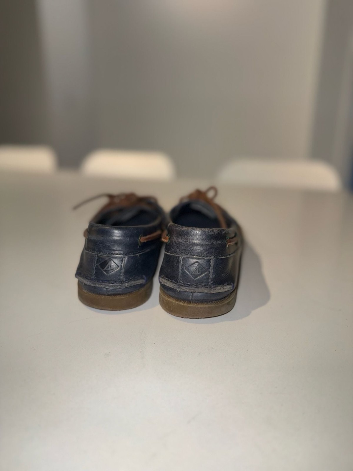 Sperry Top-Sider Women's Authentic Original 2-Eye Boat Shoes Navy Leather Size 1