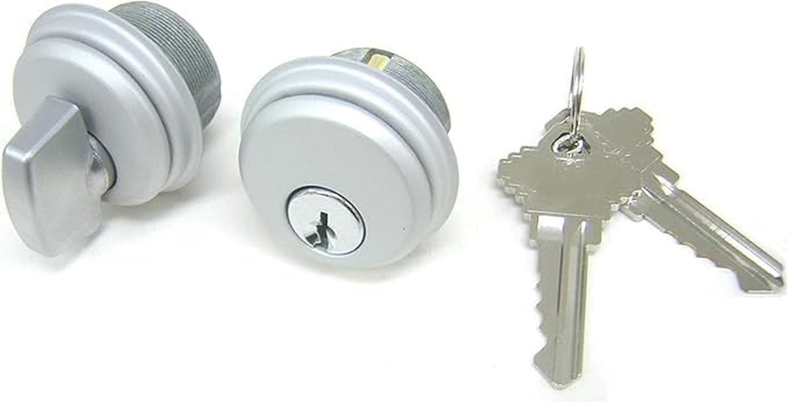 Cylinder Locks - Mixed (Thumbturn, Aluminum Silver, 4 Pack) Keyed & Thumbturn