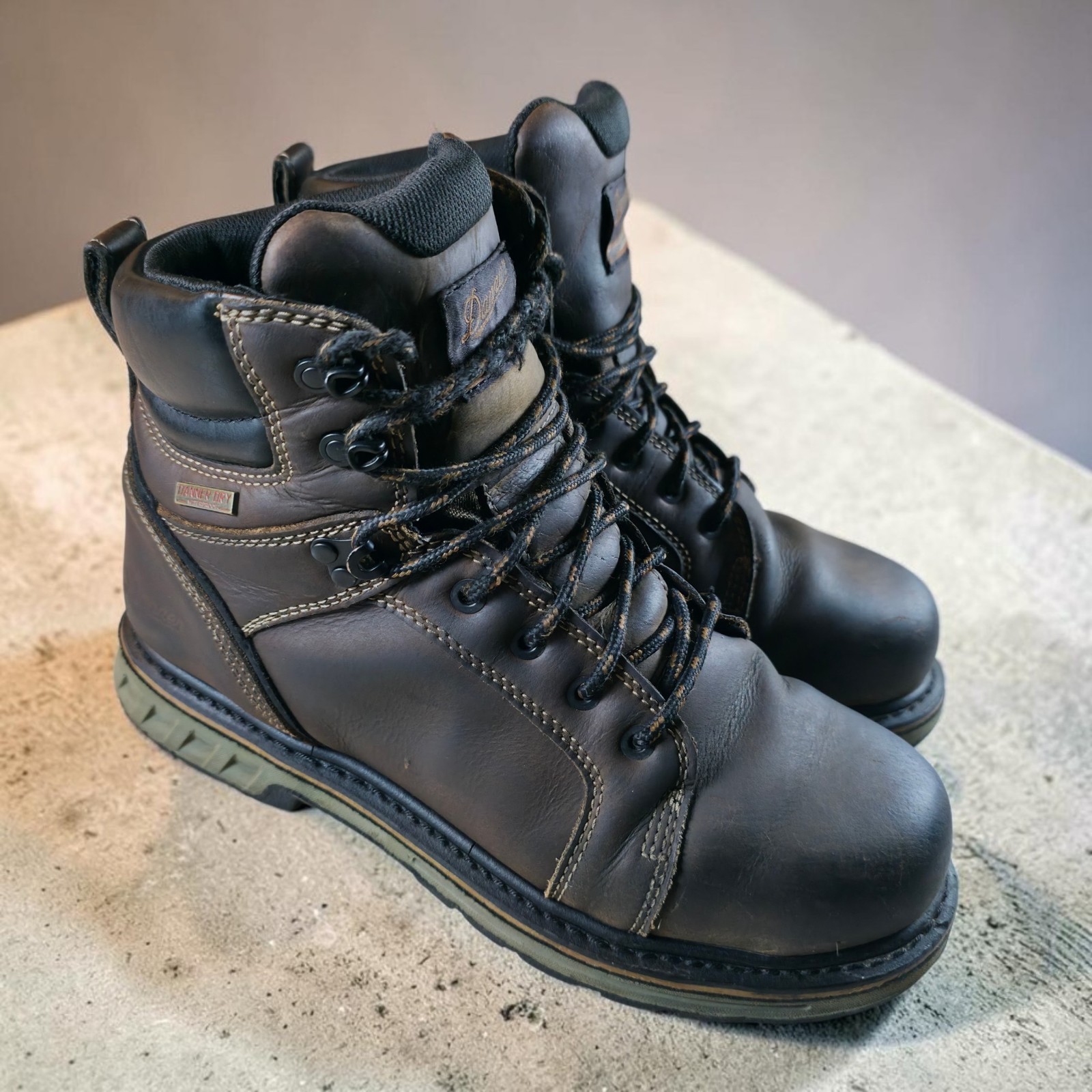 Danner Steel Yard 6" Work Boots Mens 9.5 EE Brown Soft Toe Leather Workwear