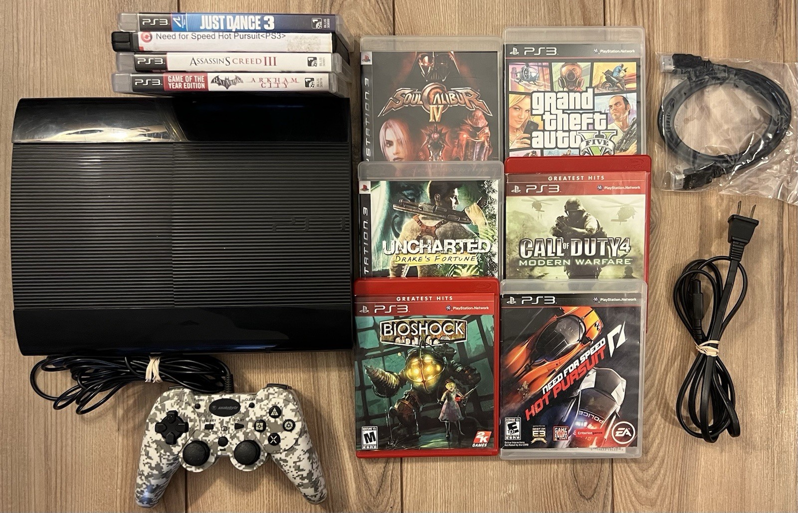 Sony PlayStation 3 Super Slim CECH-4001C 500GB Console Bundle 10 Games Tested