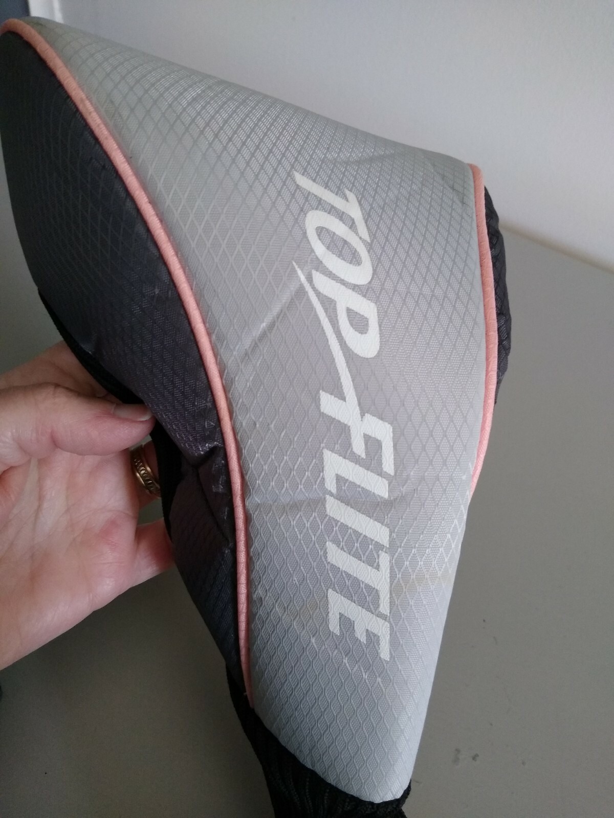 Top Flite Driver Head Golf Club Cover Gray Pink EUC