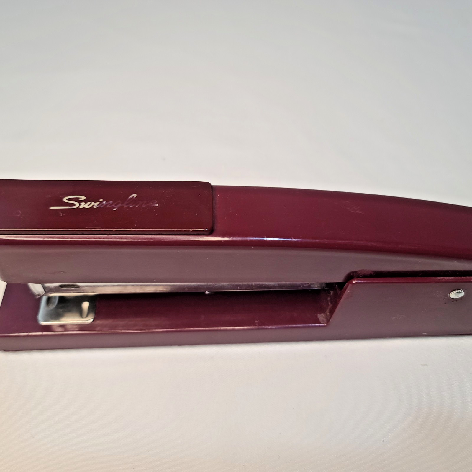 Vintage Red Swingline Model 747 Stapler Maroon Burgundy TESTED