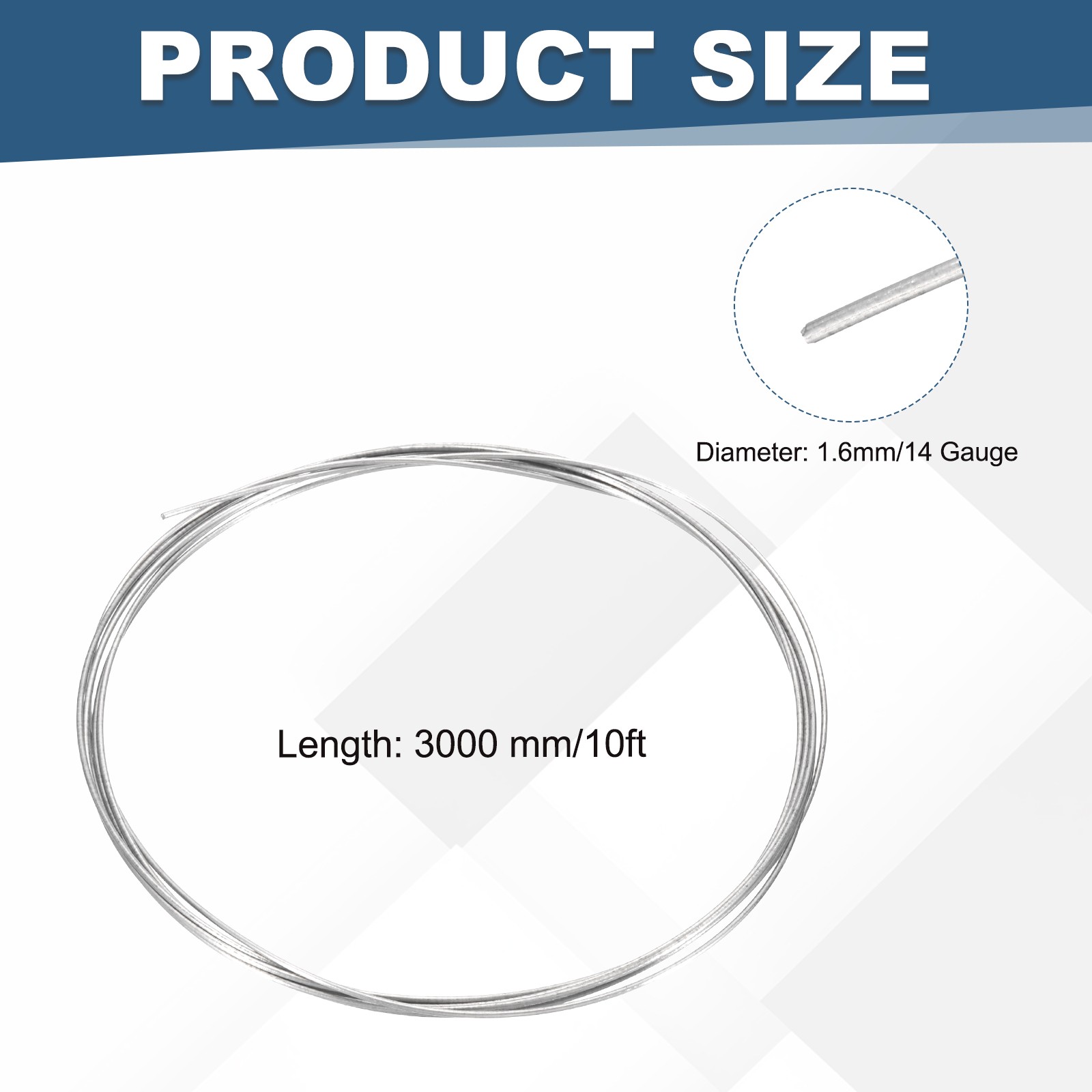 Titanium Wire, 10 Feet x 1.6mm 14 Gauge TA2 Titanium Soft Wire, Silver Tone