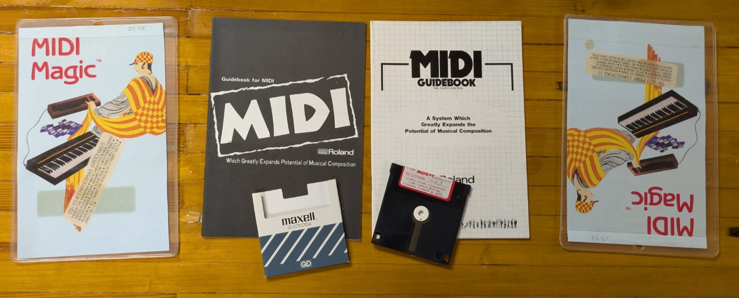 VTG Lot of ROLAND Guide Book For MIDI Magic 1985 1987 + Disk TD-223 Christmas