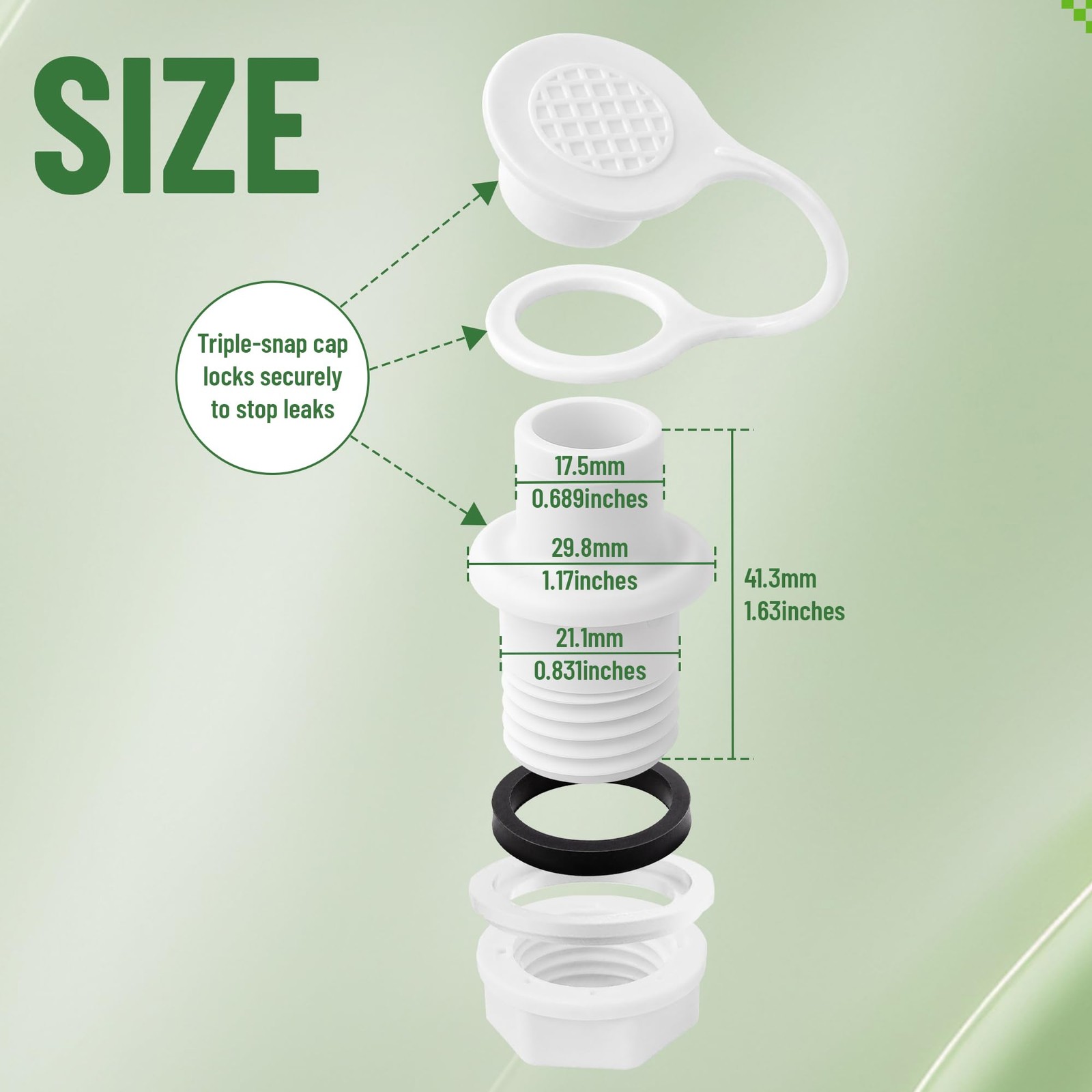Omoojee Triple-Snap Cooler Drain Plug Replacement, Compatible with White