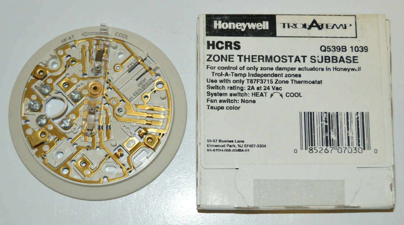 Honeywell Q539B 1039 HCRS Thermostat Zone Subbase, Q539B1039NEW