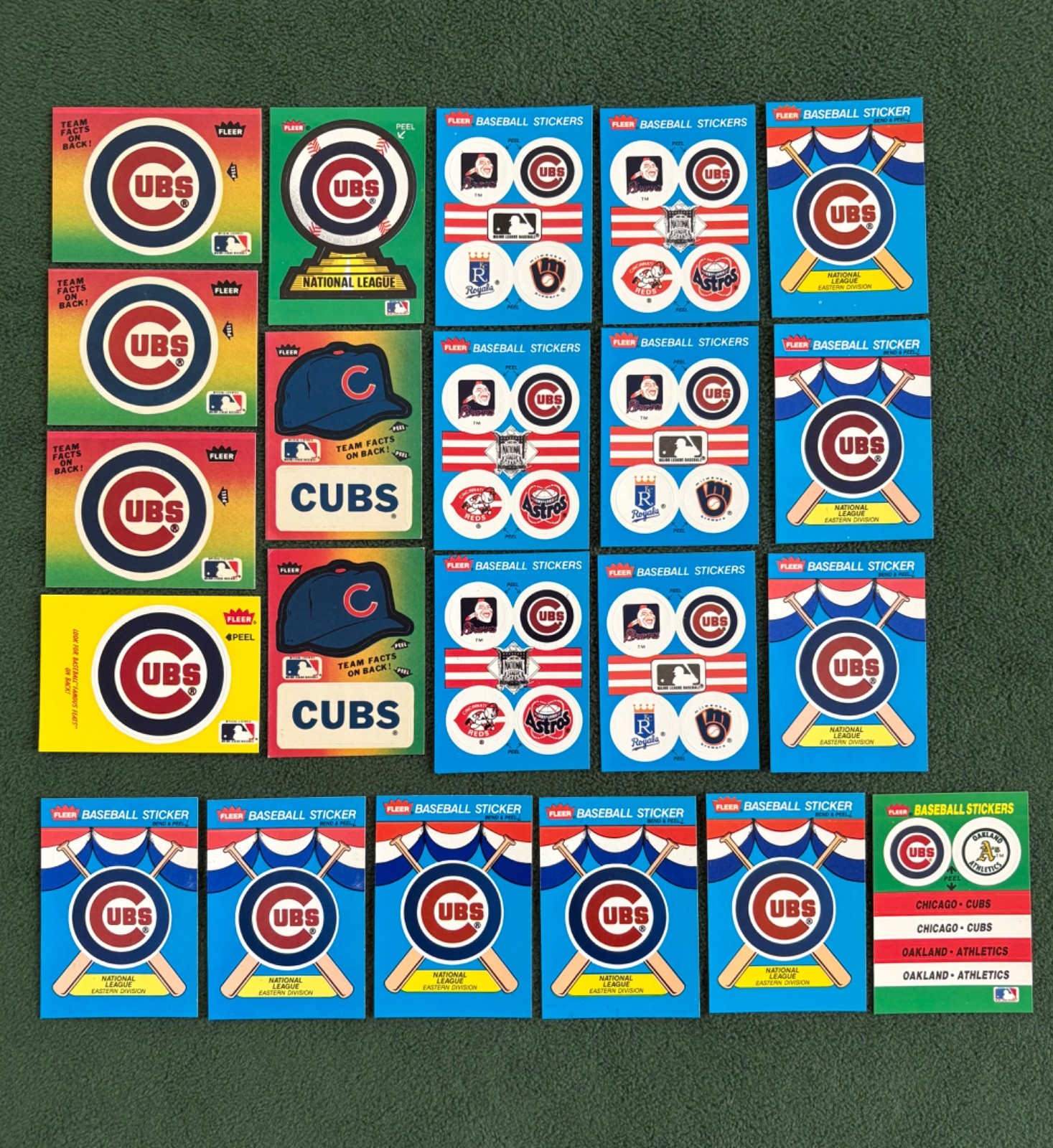 22 Vintage Chicago Cubs Fleer Baseball Logo Stickers 80's