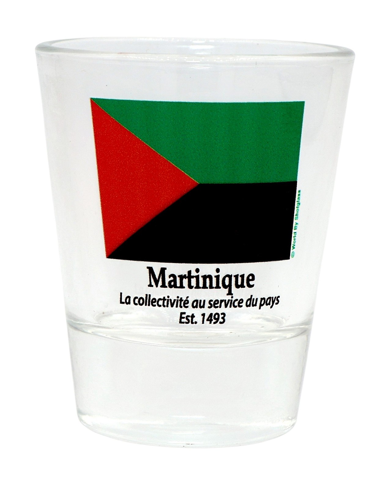 MARTINIQUE FLAG SHOT GLASS SHOTGLASS