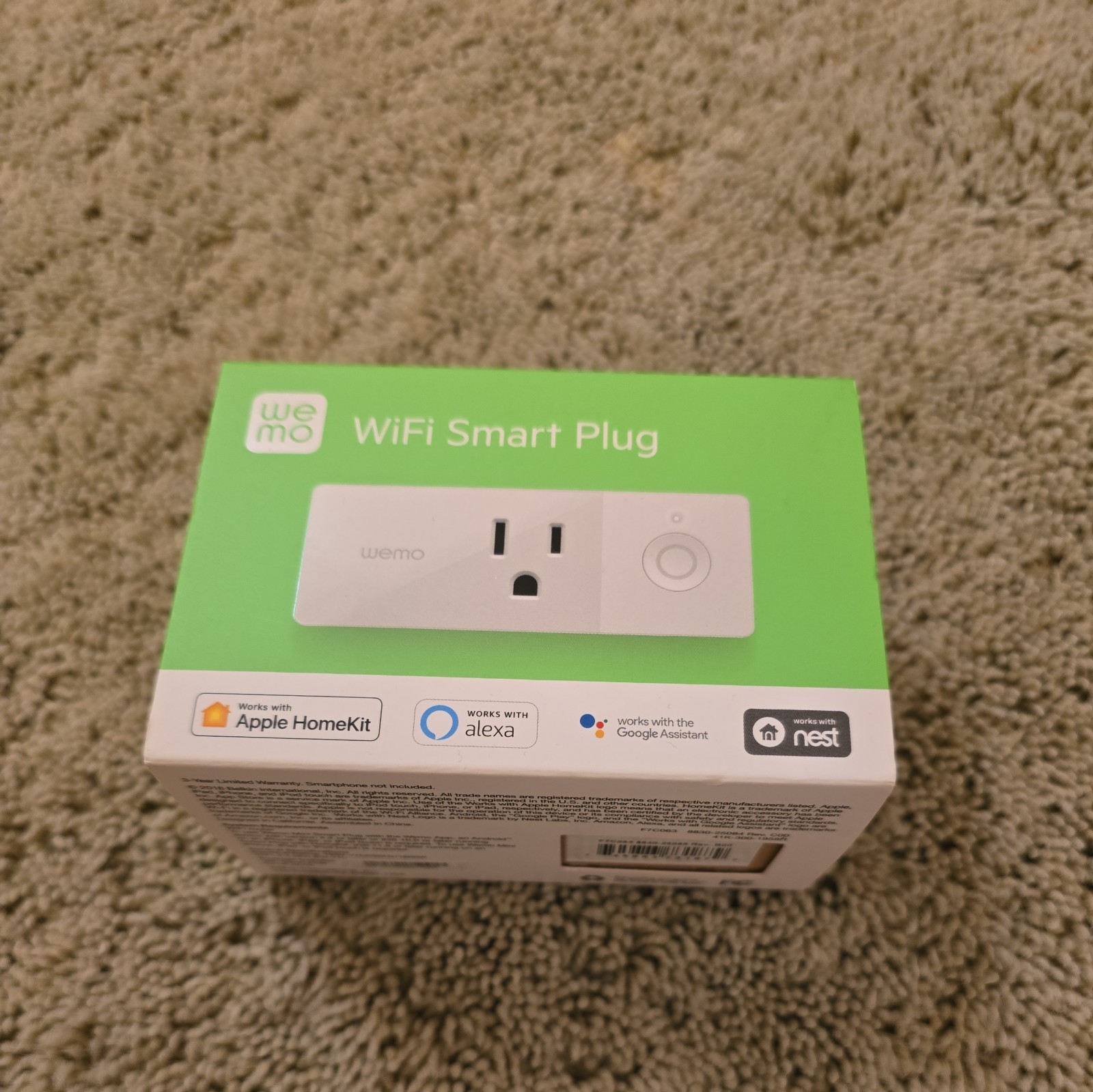 WeMo WiFi Smart Plug White US App-Controlled Alexa Google HomeKit Nest