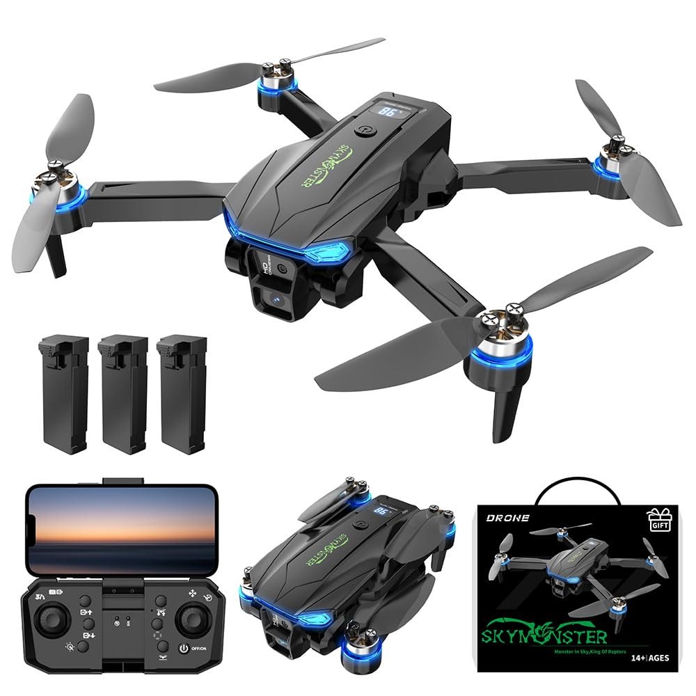 SKYMONSTER RC Drone,Drones 1080P HD 5.12 x 4.13 x 2.17 inches, Black