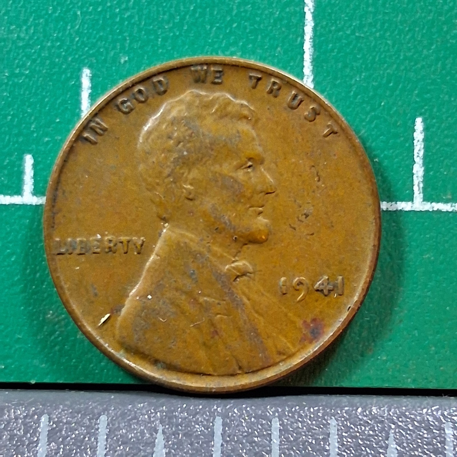 1941 USA 1 Cent Abraham Lincoln / Wheat Penny Copper Coin