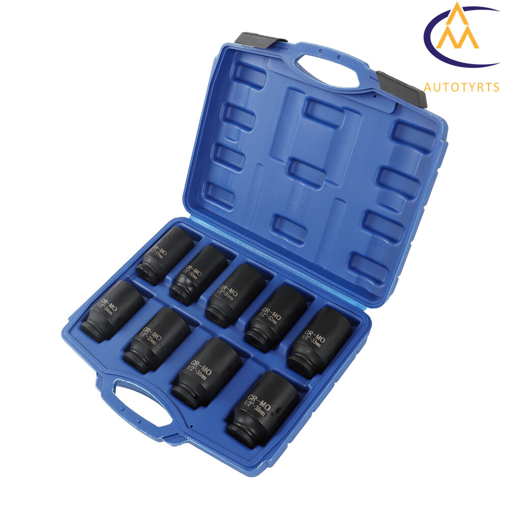 Deep Impact Socket Set 1/2" Drive Metric Axle Hub Nut Socket 29-38mm 9Pcs