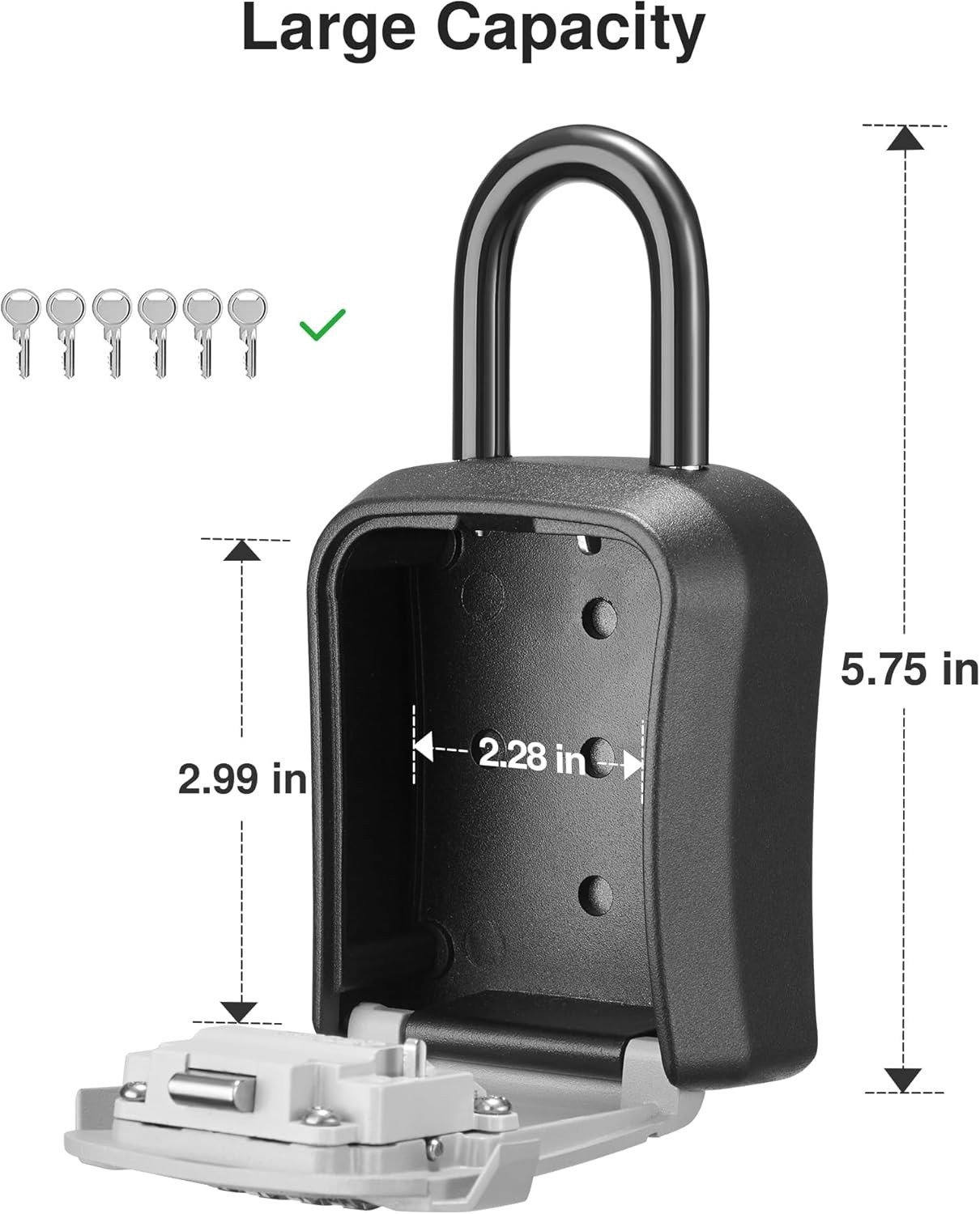 Puroma Lock Box, Key Box Wall Mount & Portable Combination Lockbox Gray