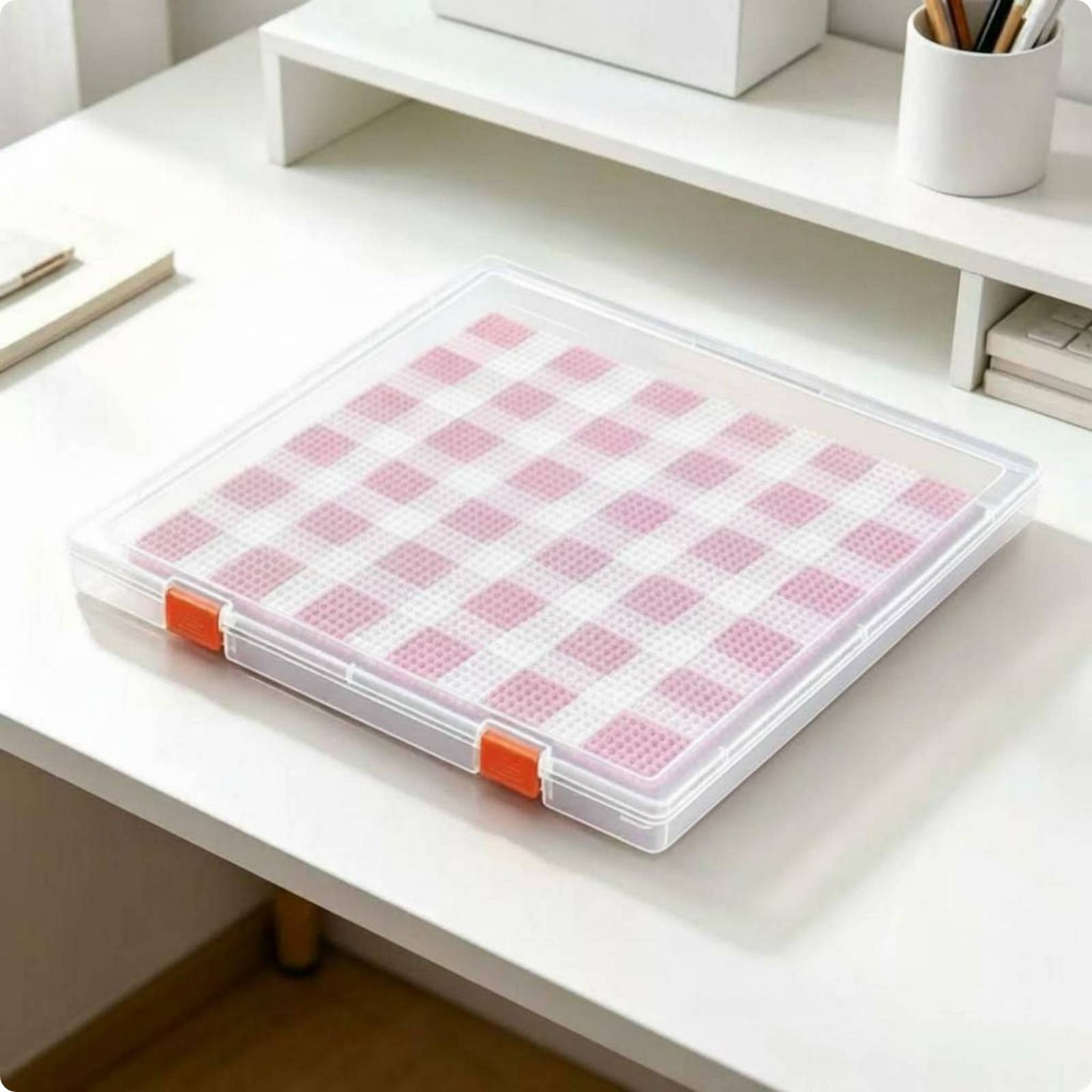 Bead Board Box Spill-Resistant Hinged Lid Container Dustproof