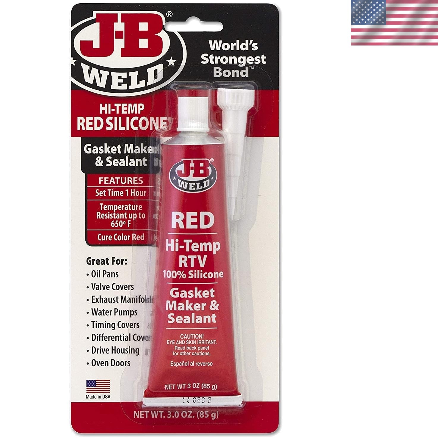 3 oz Red High-Temp Silicone Gasket Maker & Waterproof Sealant for Metal Surfaces