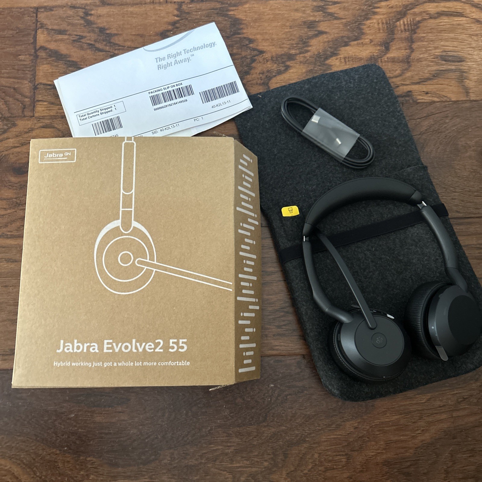 Jabra Evolve2 55 MS Stereo Headset- USB-A via Bluetooth Adapter NEW IN BOX!