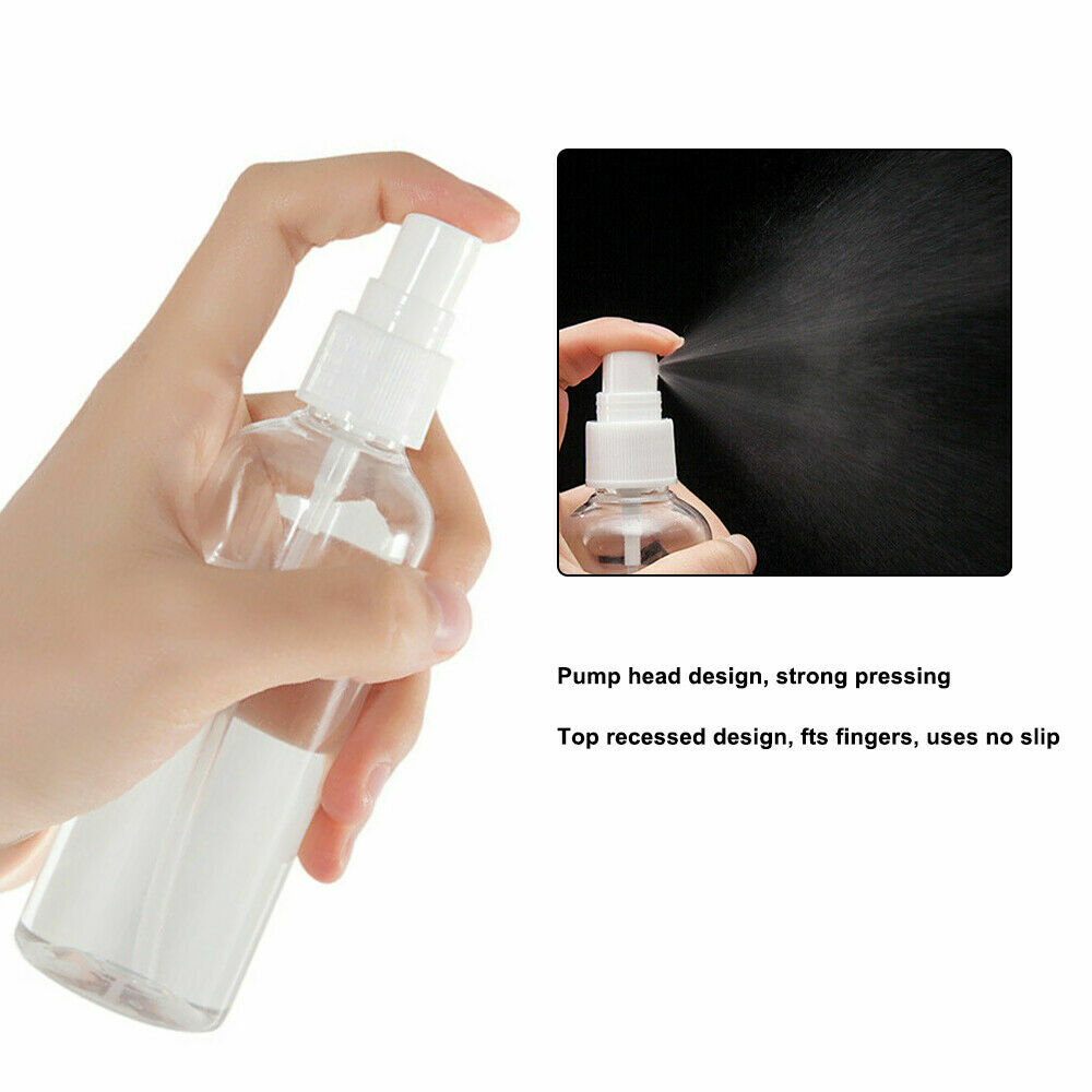 Pump Spray Bottle 100ml Travel Transparent Plastic Perfume Atomizer Empty 10 PCS