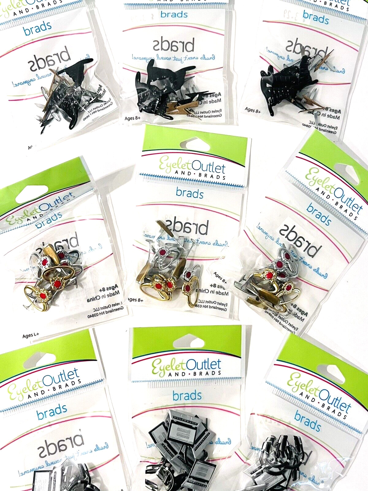 Lot/9 Packs Eyelet Outlet BRADS Wizard Hat Lightning Wedding Laptop Headphone