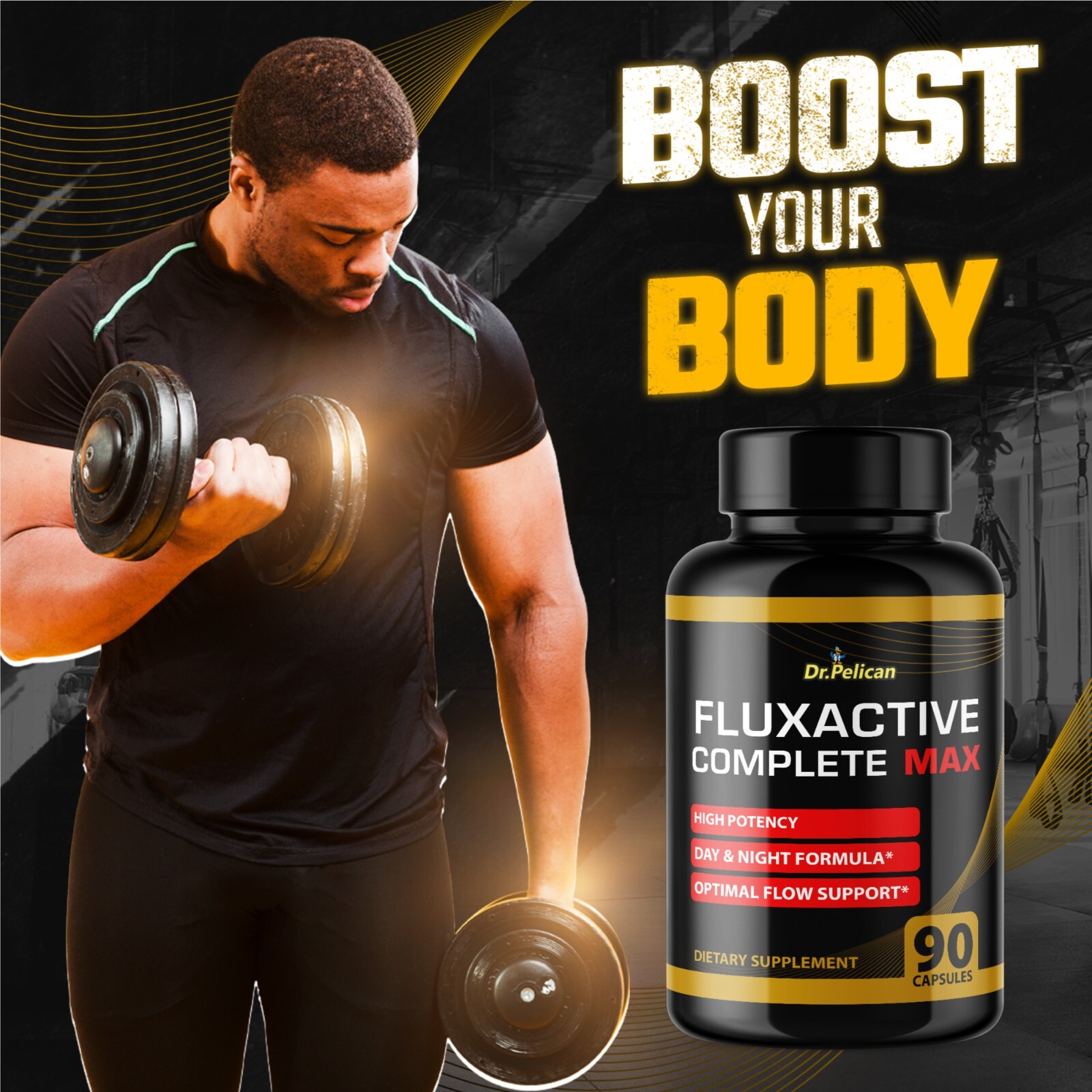 Fluxactive Complete MAX- Bodybuilding & Weight Support-4 Bottles- 360 Capsules