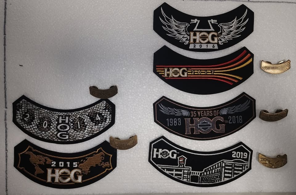 Harley Davidson HOG Owners Patches And Pins 2014-2022. New.