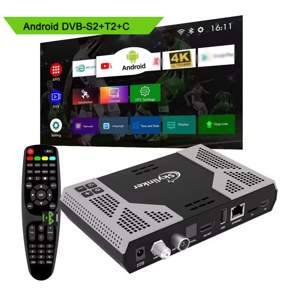 SkyLinker Z8 Plus Android 11 2GB/16GB Hybrid Tv Box + Satellite Receiver Box DVB