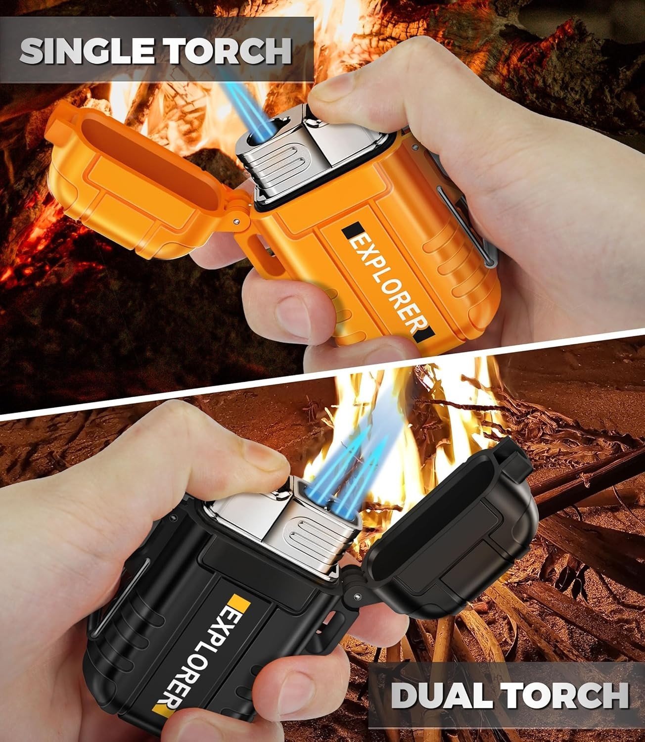 Waterproof Bic Lighter Case for Camping, Hiking, Travel & Emergency (2 Pack)