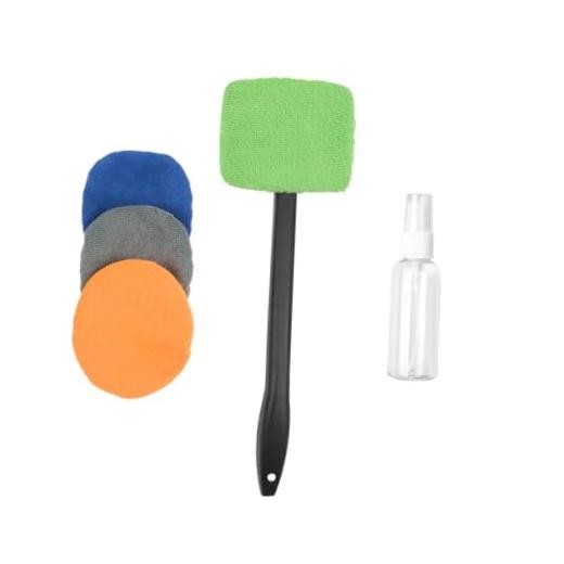 Car Windshield Cleaning Tool, Extendable Handle Window Cleaner Kit with 4PCS