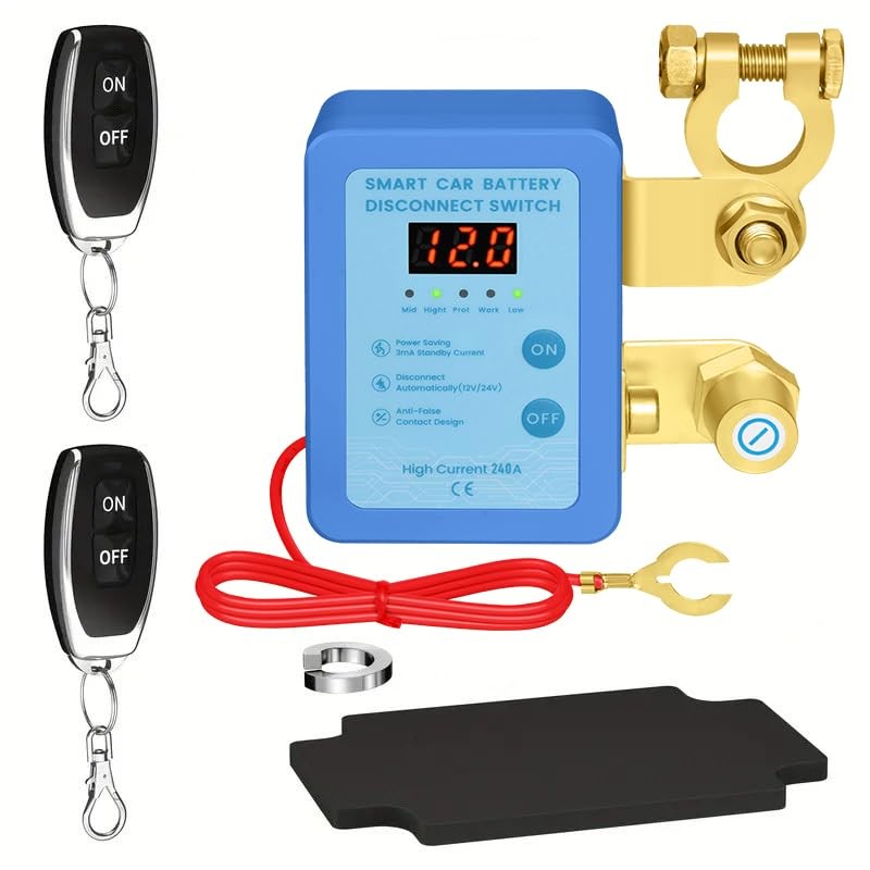 Kill Switch for Car 12V 240A Remote Battery Disconnect Switch with LED
