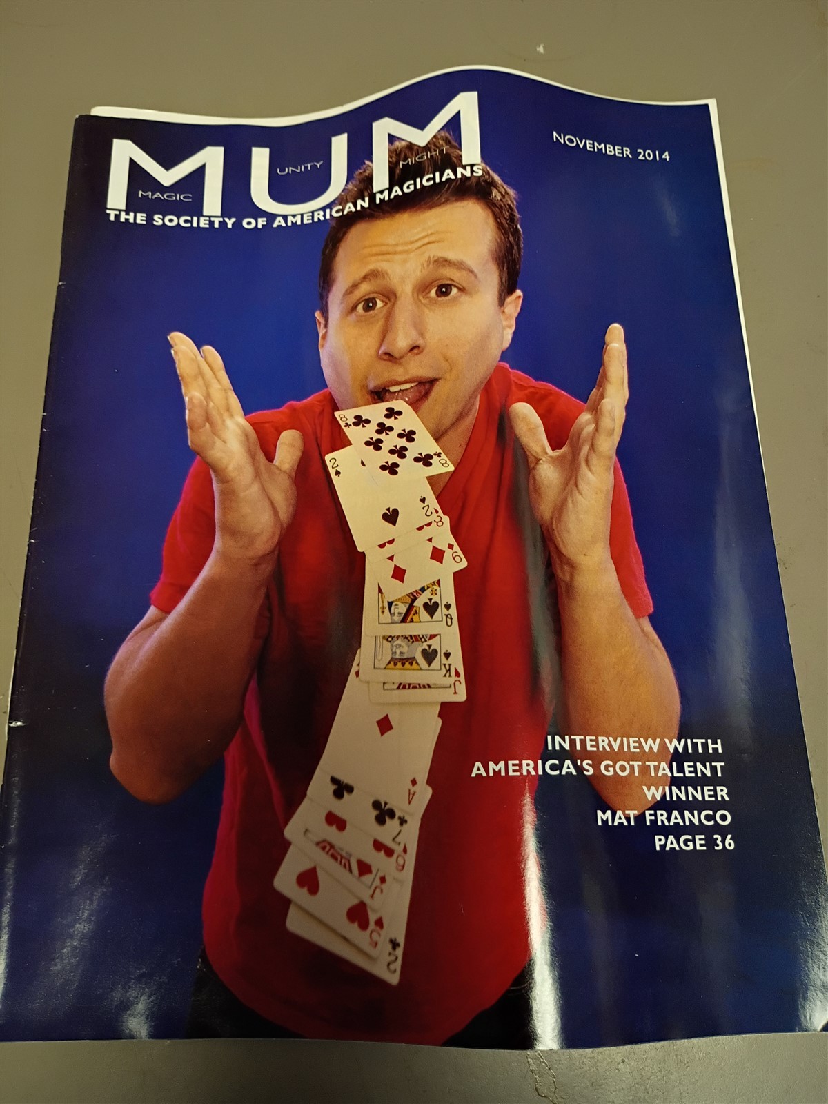 Mat Franco AGT Winner MUM Society of American Magicians Magazine Issue 2014 #12