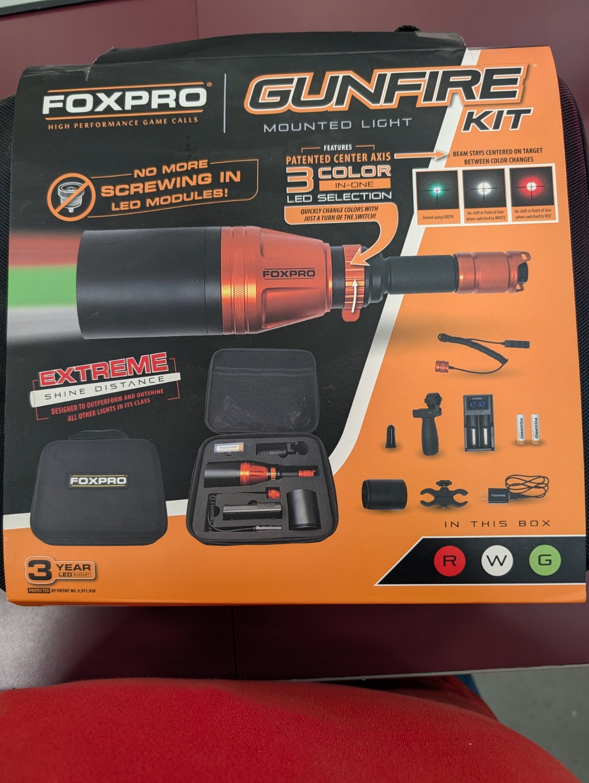 Foxpro Gunfire Gun Mounted Light Kit Red/White/Green