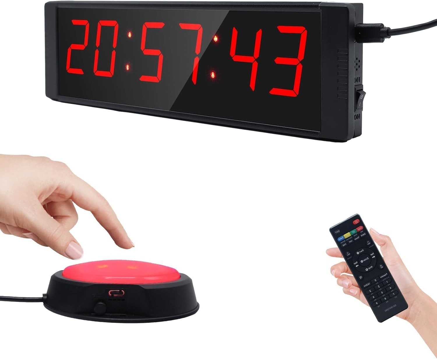 Large Stopwatch W/ Start/Stop Button LED Digital Timer W/ Remote Countdown Clock