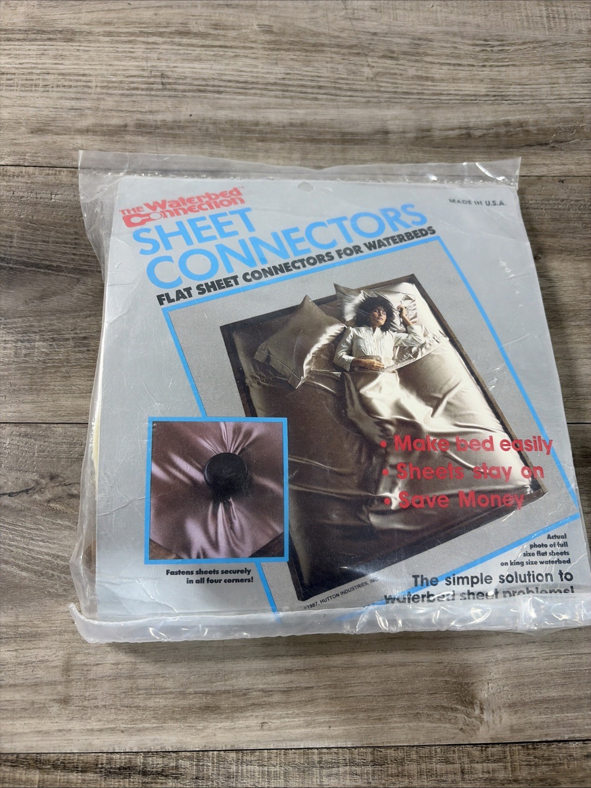 NIB NOS VTG 1987 Hutton Ind The Waterbed Connection Waterbed Sheet Connectors