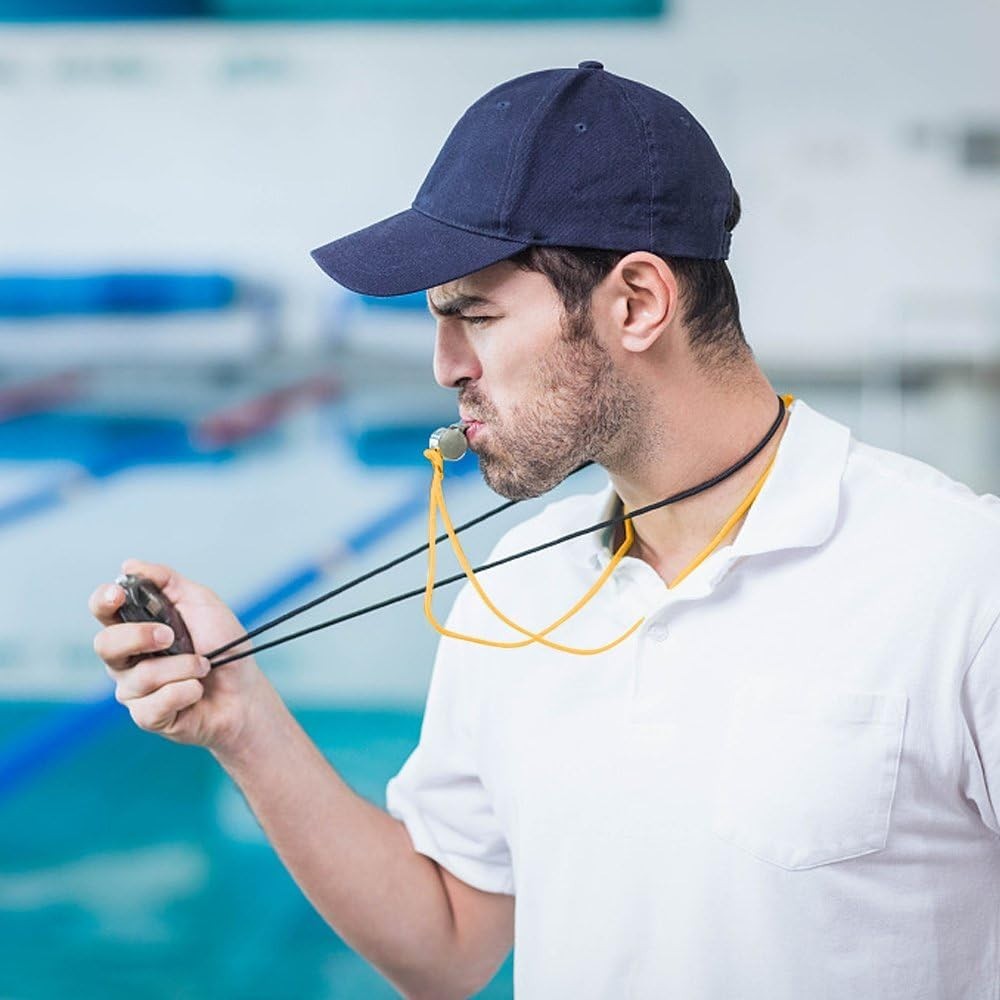 Silent & Portable Digital Stopwatch Timer + Whistle - Perfect for Coaching