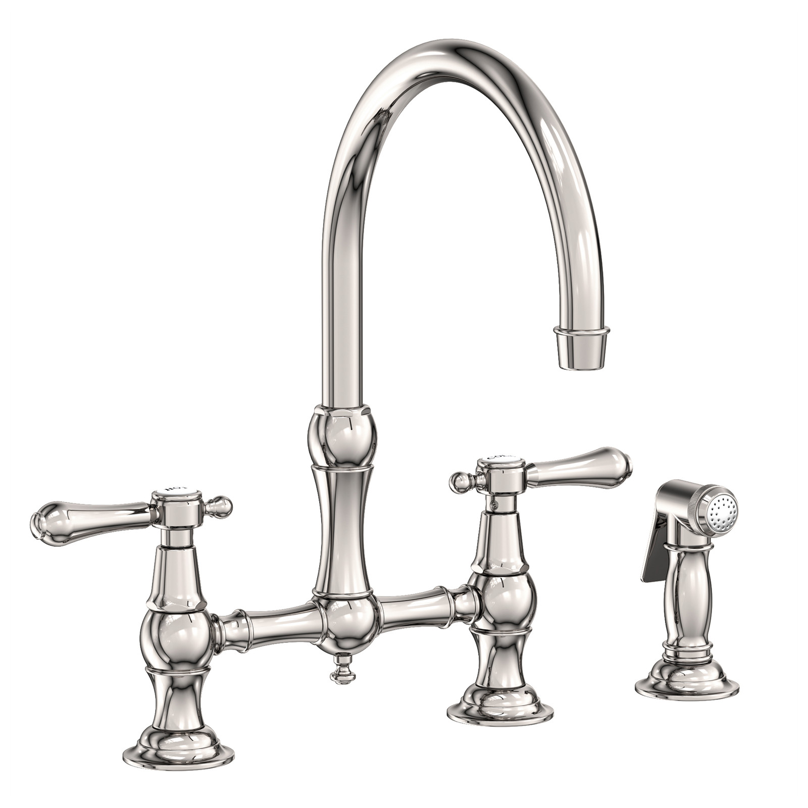 Newport Brass 9458/15 Chesterfield Kitchen Bridge Faucet Polished Nickel