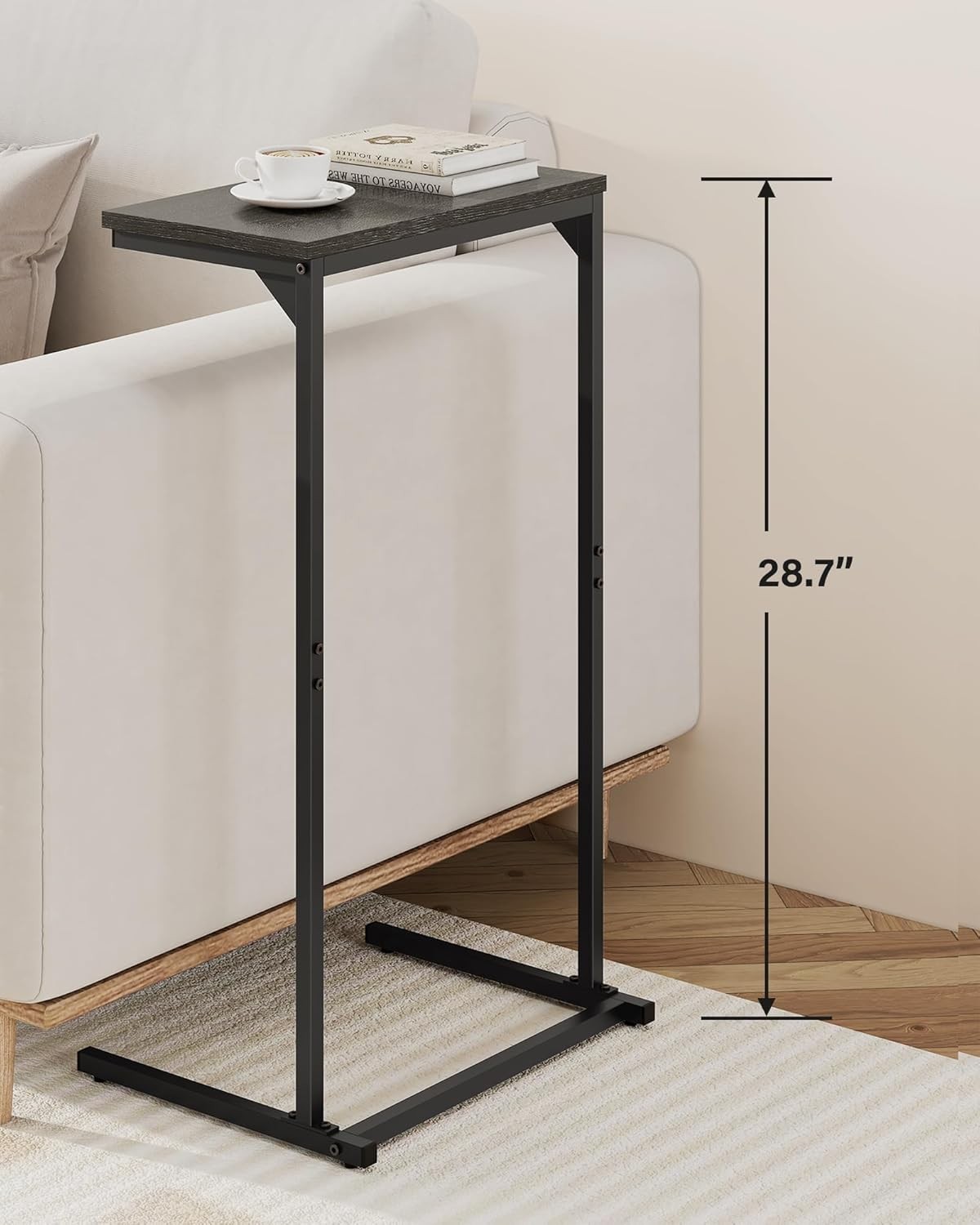 C Shaped End Table Small Side Table Set of 2 28.7 in Tall Couch Table Sofa