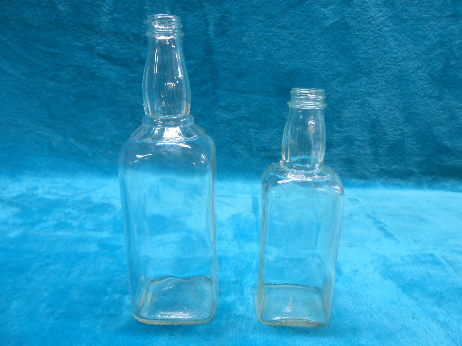 Vintage Glass Whiskey Bottles Beam? Jack Daniels? Square Shape Clear large small