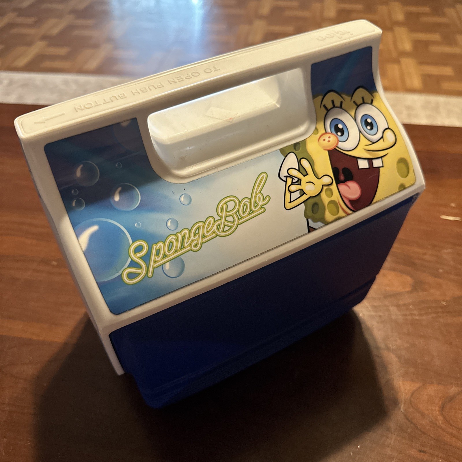 SpongeBob Igloo Cooler - Blue - 9.5" Wide x 9.75" Tall x 6.5" Deep Hard Plastic