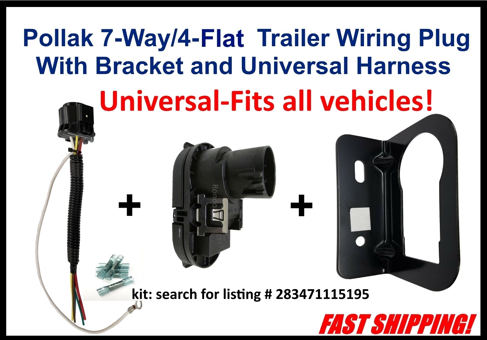 FORD 7 way RV plug Vehicle side Light Plug Socket 7flat pin OEM replacement