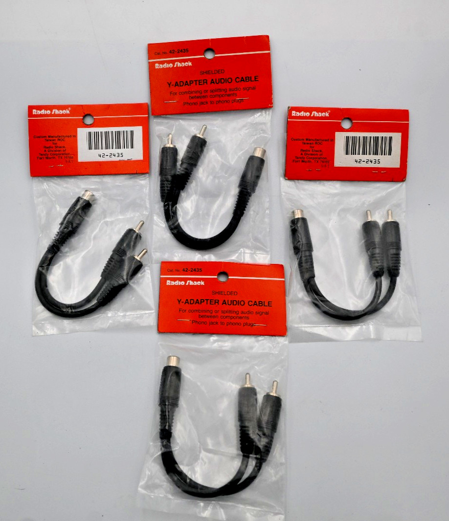 Lot Of New Packaged RadioShack Y - Adapter Audio Cables Part Number 42-2435
