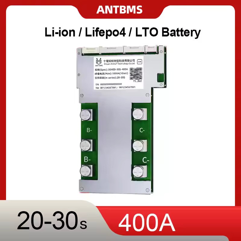 SMART ANT BMS 20S-30S 400A 72V-96V High Power Li-ion LiFePo4 LTO BMS Bt APP UART
