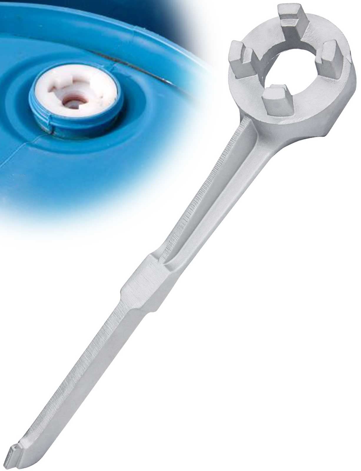 Mellbree Bung Wrench, 55 Gallon Drum Wrench Barrel Opener Tool Silver