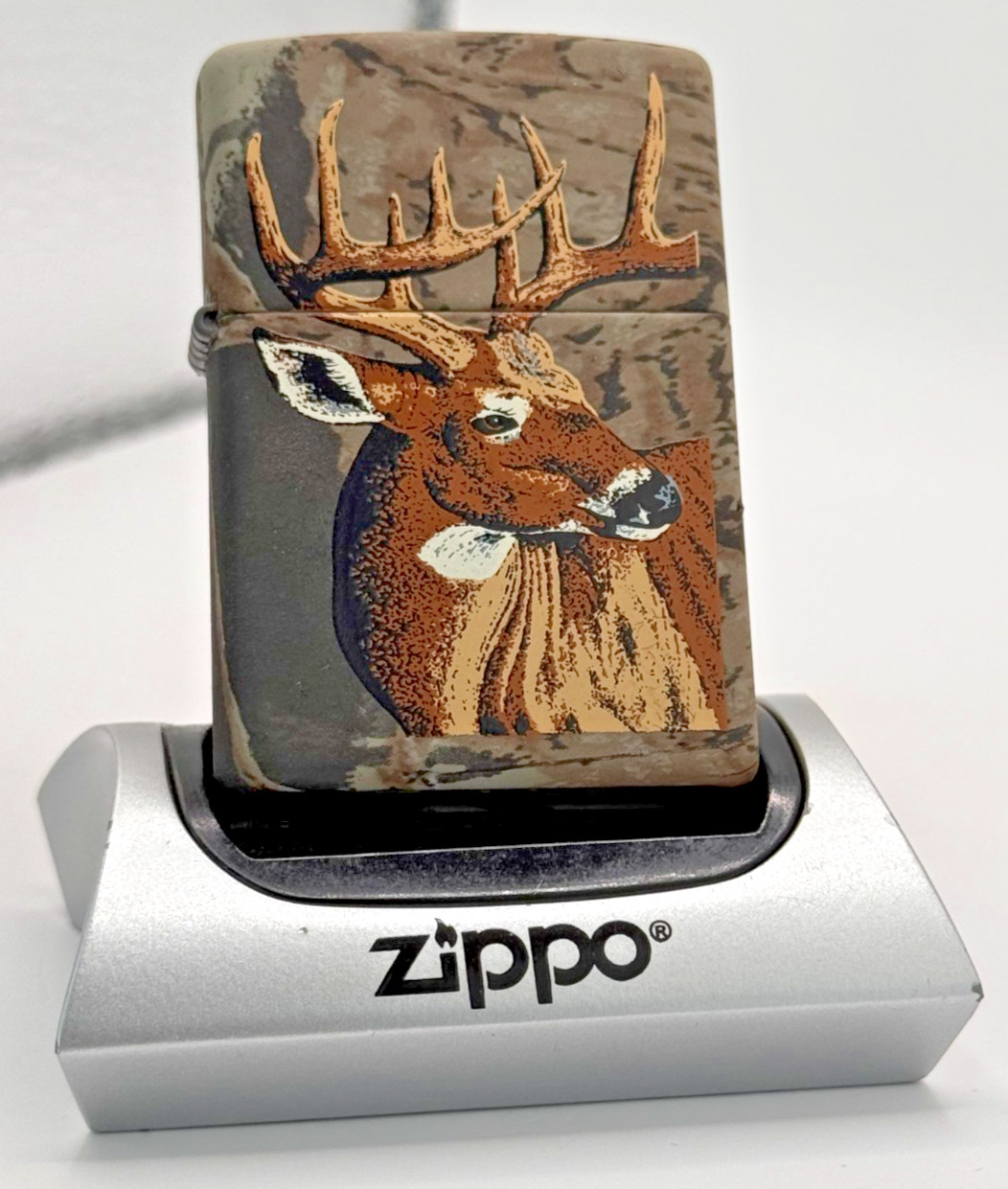 GENUINE Zippo Lighter REAL TREE STAG CAMOUFLAGE Allover NEW IN TIN FAST POST