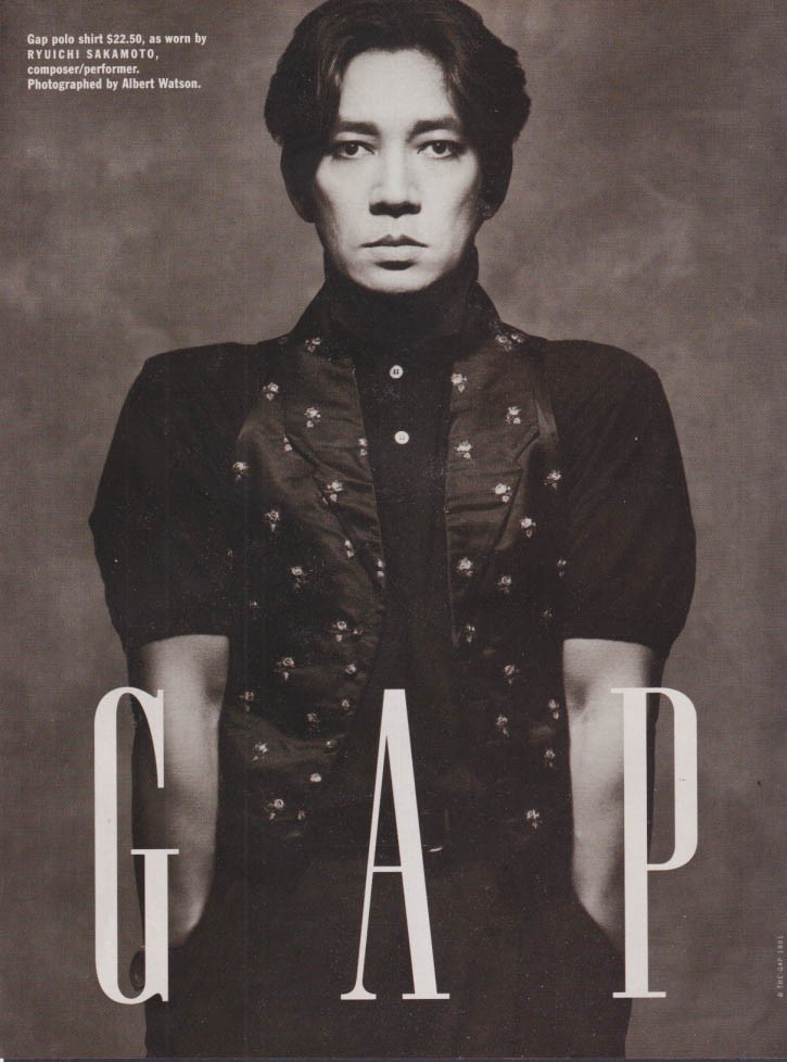 Composer Ryiuchi Sakamoto for GAP Polo Shirt ad 1991 Albert Watson pic
