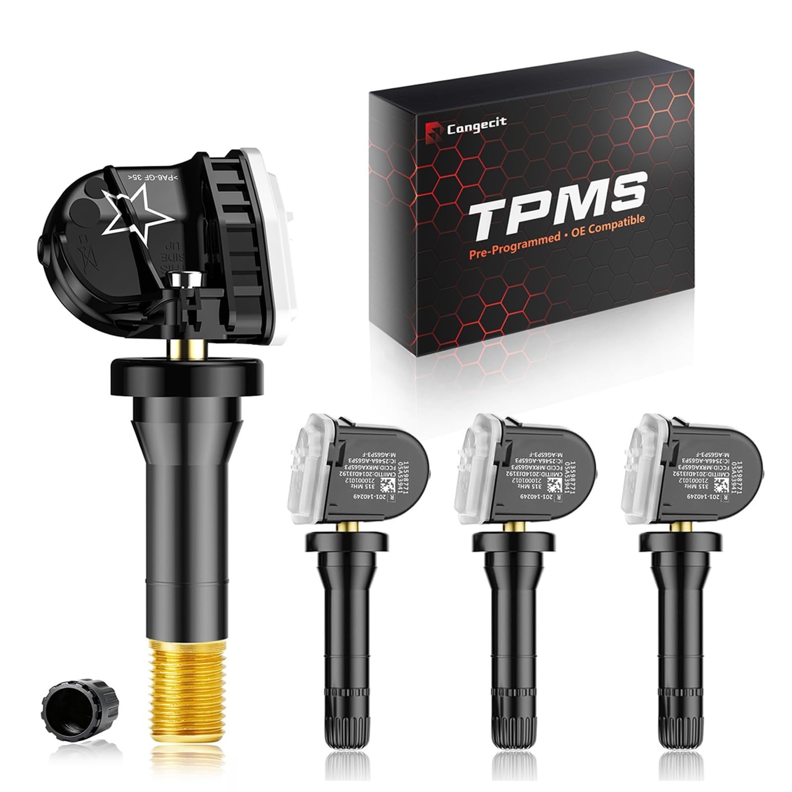 Pre-Programmed 315Mhz TPMS, Tire Pressure Sensor Fit for Chevy Suburban 2007-...