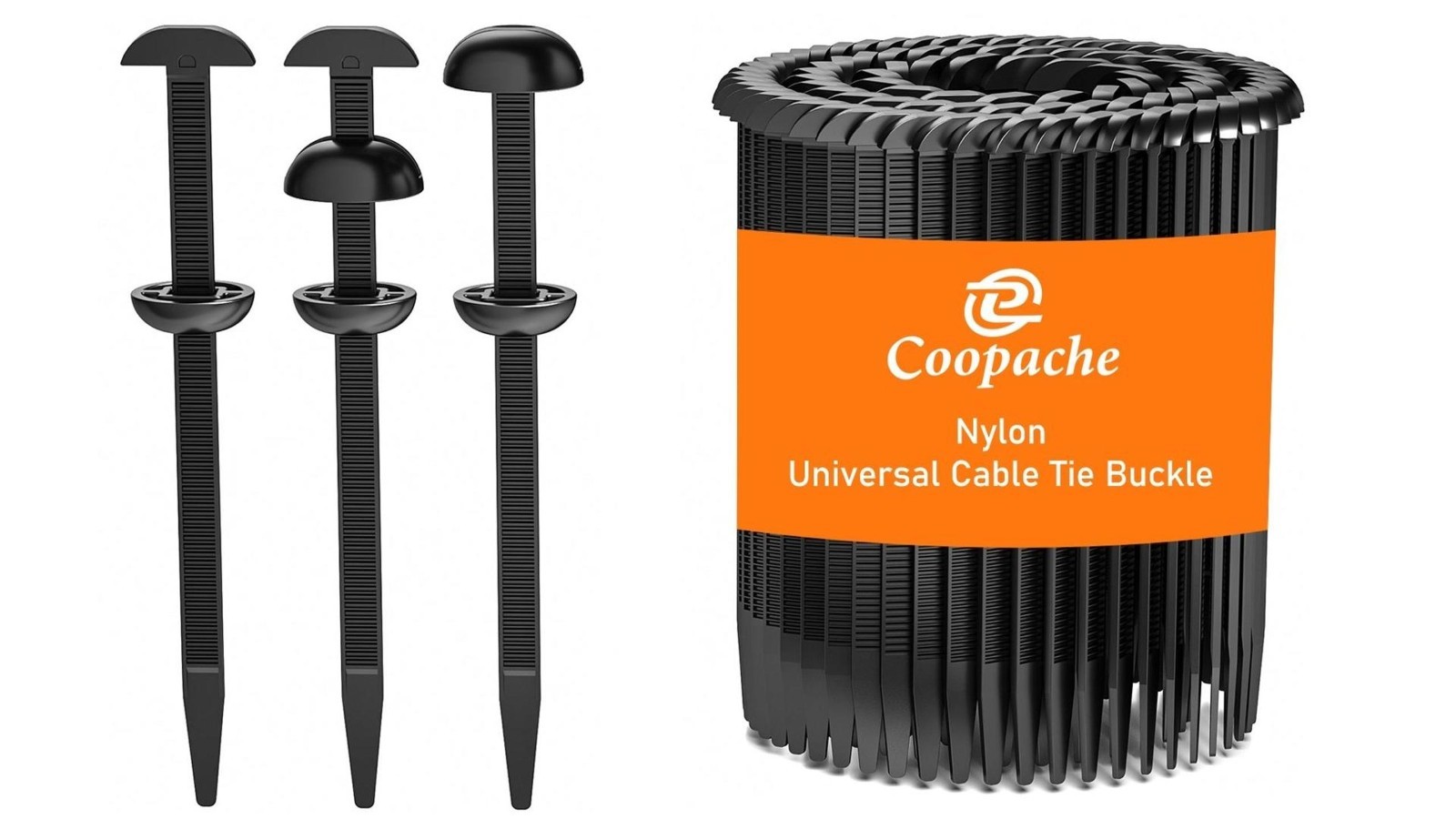 Heavy Duty Nylon Cable Tie Buckles - 150 PCS Automotive Zipper Clips, Fasteners