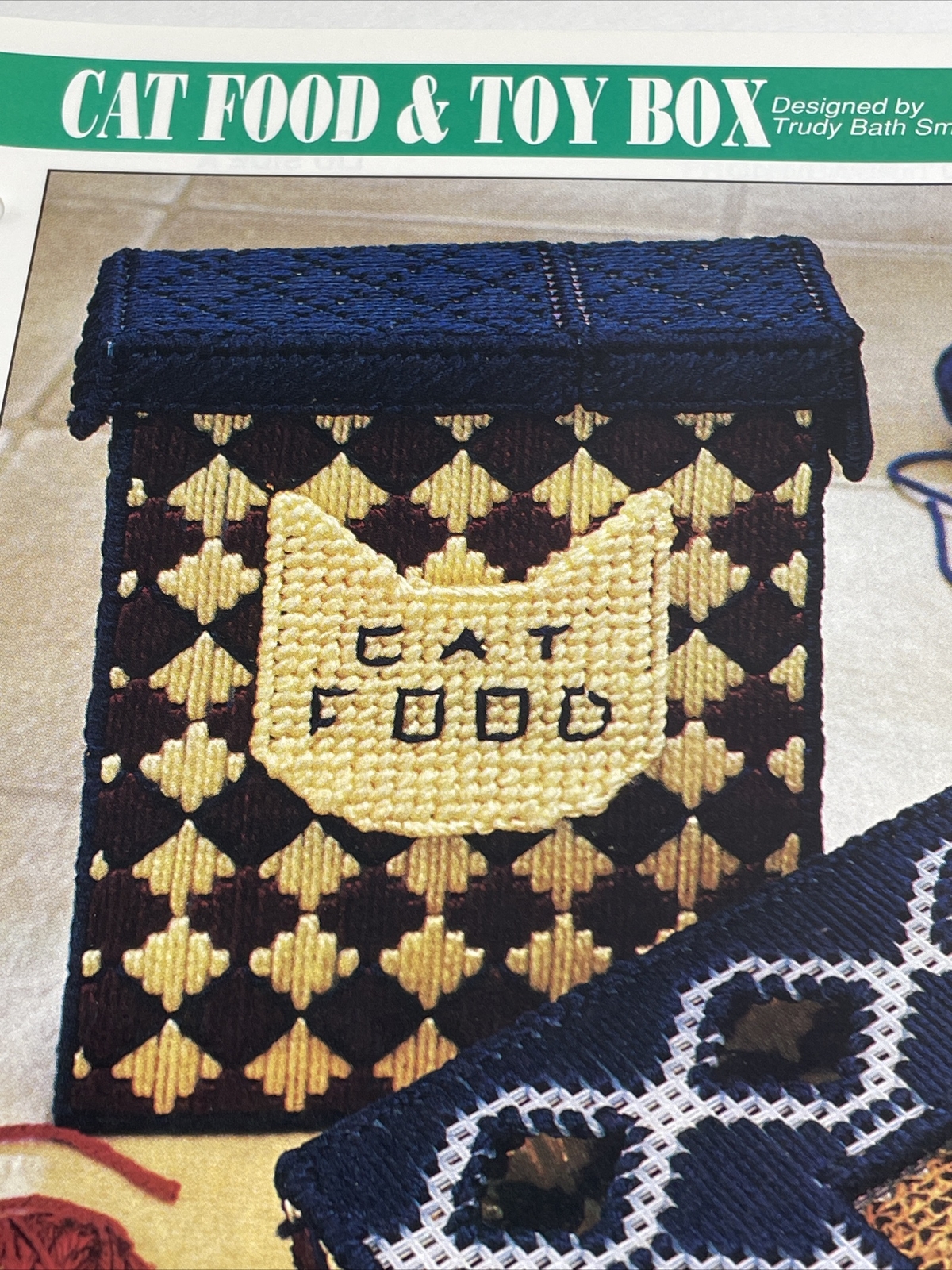 Annie's Attic Cat Food Box & Toy Box Plastic Canvas Pattern