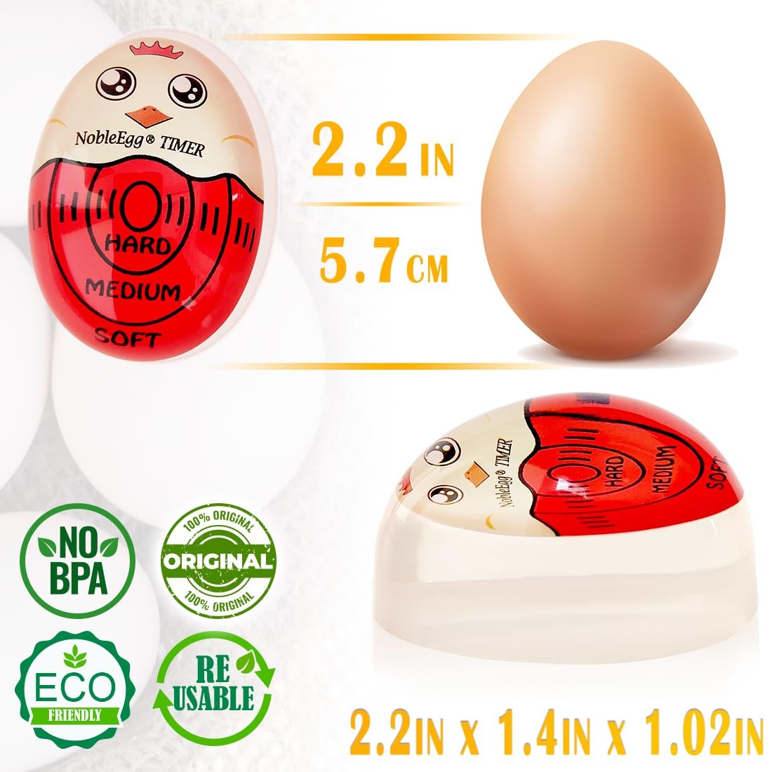Egg Timer for Boiling Eggs, Soft Medium Hard Boiled Egg Timer that Changes Co...